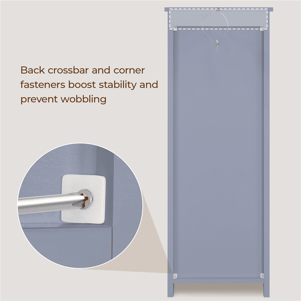 Renwick Slim Bathroom Floor Cabinet with 4 Drawers, Gray