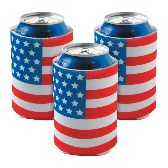 Usa Flag Can Cover - Party Supplies - 12 Pieces
