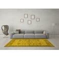 thumbnail image 3 of Ahgly Company Indoor Square Oriental Yellow Industrial Area Rugs, 4' Square, 3 of 4