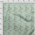 thumbnail image 2 of oneOone Silk Tabby Mint Green Fabric Florals Craft Projects Decor Fabric Printed By The Yard 42 Inch Wide-TH6, 2 of 4