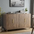 thumbnail image 3 of Tcbosik Storage Cabinet with 4 Doors, 55" Modern Buffet Sideboard, Coffee Bar Cabinet with Adjustable Shelves, Accent Cabinet for Living Room, Dining Room, Hallway, Entryway, Walnut, 3 of 7