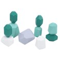 thumbnail image 2 of Bloques de construcción de piedra de colores de madera, juego de apilamiento de piedra, juguete educativo para niños, combinación de regalo 3, 2 of 5