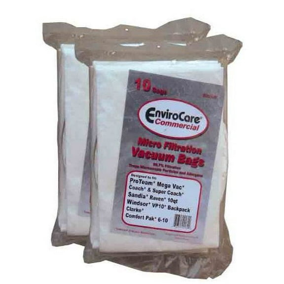 20 Commercial Backpack Vacuum Cleaner Bags 10 Quart, Compatible with Clarke , Coach, Sandia, Wind