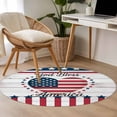 thumbnail image 5 of Independence Day Washable Round Area Rug 3.3 ft, U.S. Flag Themed Wooden Love Heart God Bless America, Soft Non Slip Rugs Stain Repellent Indoor Felt Carpet for Living Dining Room Bedroom Home Office, 5 of 9