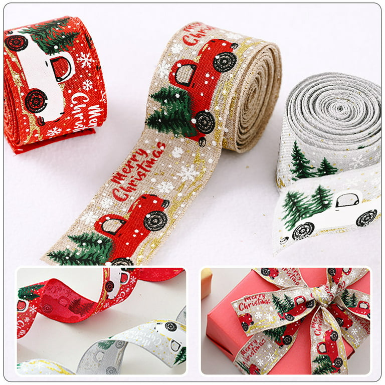 Red Gift Wrapping Ribbon For Christmas Bow Marry Xmas Tape Box