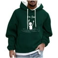 thumbnail image 2 of Sudadera con capucha para hombre, informal, a la moda, con estampado, con cordón, de manga larga, de poliéster, 2 of 5