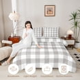 thumbnail image 3 of Manfei Geometric Check Twin Comforter Sets,White Gray Plaid Bedding Set,Light Gray Reversible,2-Piece,1 Comforter and 1 Pillowcase,2-Piece,1 Comforter and 1 Pillowcase, 3 of 7