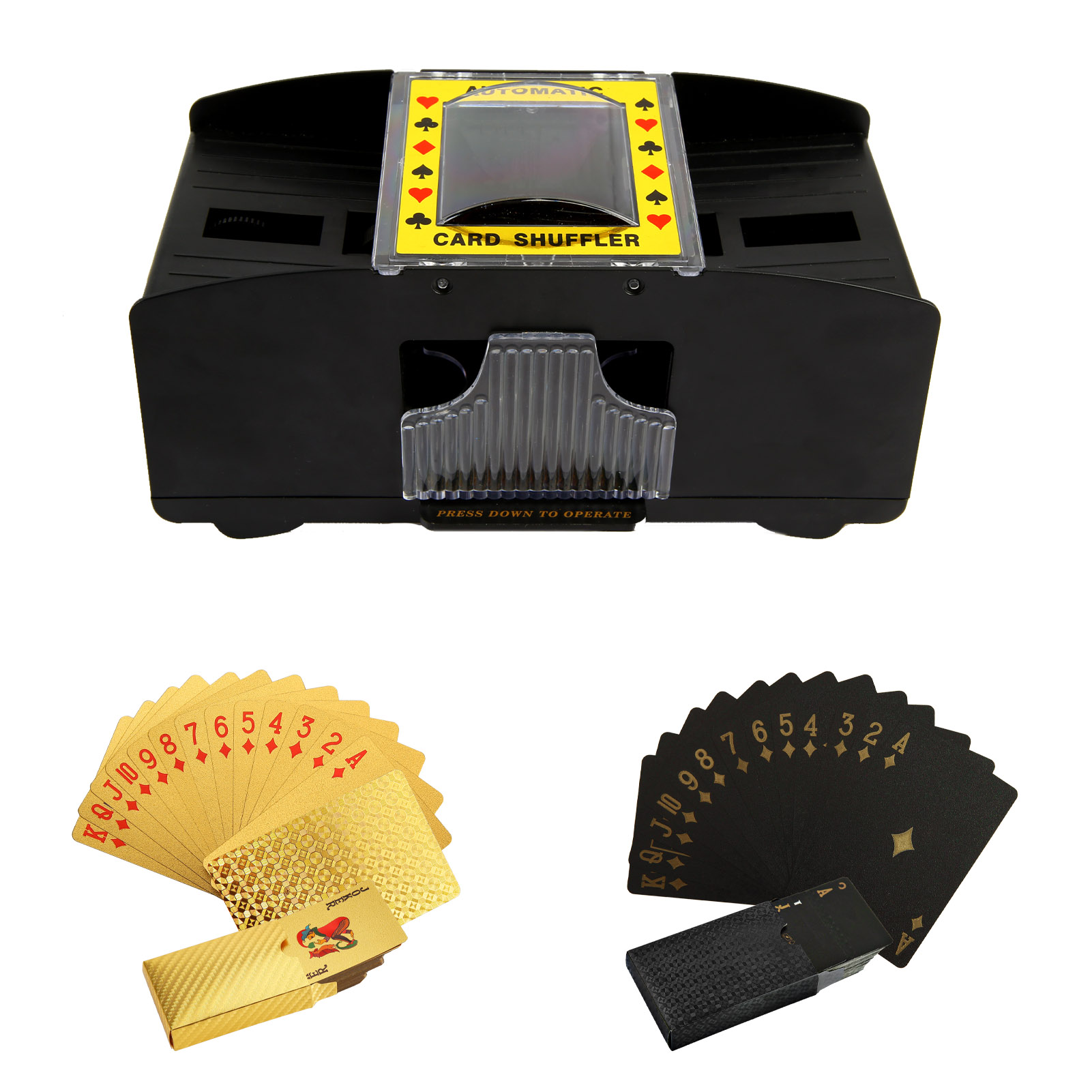 Yesbay Battery-Operated Electric Shuffler 1-2 Decks Poker Shuffles  Automatic Machine with Golden/Black Cards for Home Card Games Poker Rummy -  Walmart.com - Walmart.com