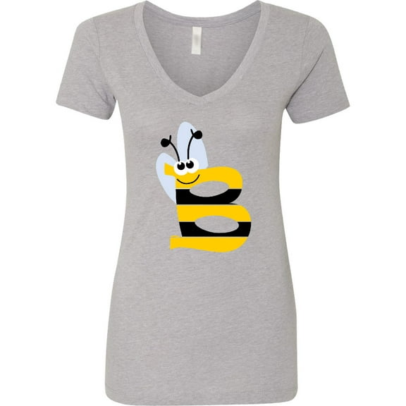 Inktastic Cute Bee Initial B Women's V-Neck T-Shirt