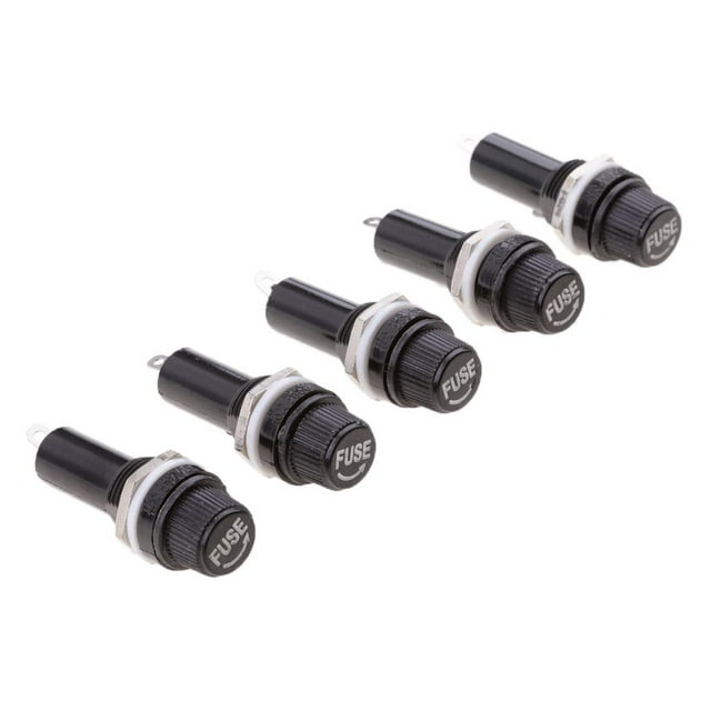 Soporte de Fusible de Tuerca de Bloqueo de Montaje en Panel de 5 Piezas para Fusible de Tubo de 6x30 Mm shamjiam Caja de fusibles 6x30 Portafusibles
