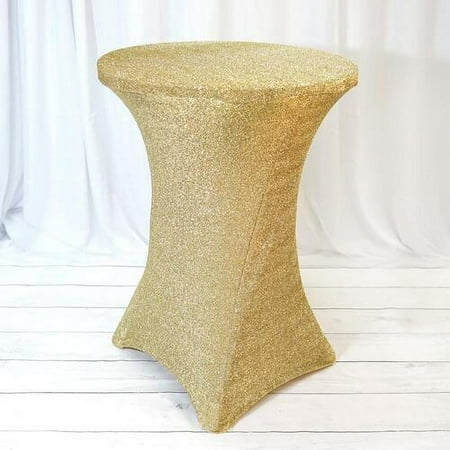 

Champagne Metallic Shiny Glittered Spandex Cocktail Table Cover
