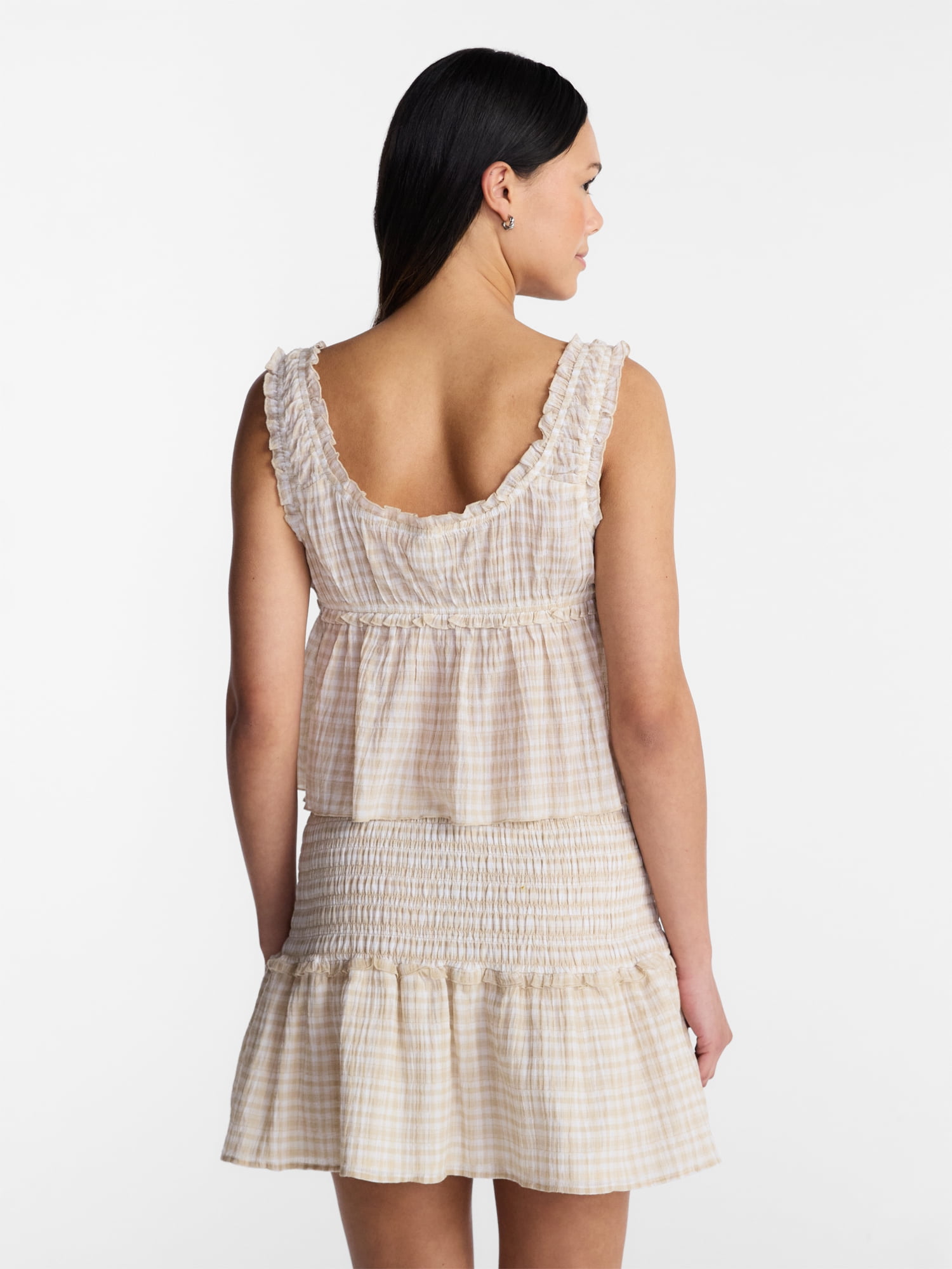 No Boundaries Woven Smocked Top and Skirt Set, 2 Piece, Women’s XXS-XXL