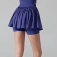 thumbnail image 2 of Yoga Drapey Double Ruffles Athletic Shorts for Women , High Waisted Flowy Tennis Workout Running Tiered Skorts, 2 of 7