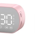 thumbnail image 3 of Bluetooth Speaker Clock Multifunctional Smart Digital Mirror Alarm Clock for Home School Office English Version Z7 Pink, 3 of 4