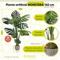 thumbnail image 2 of Planta artificial decorativa moderna Artego con maceta Monstera de 140cm para hogar sala comercio oficina, 2 of 8