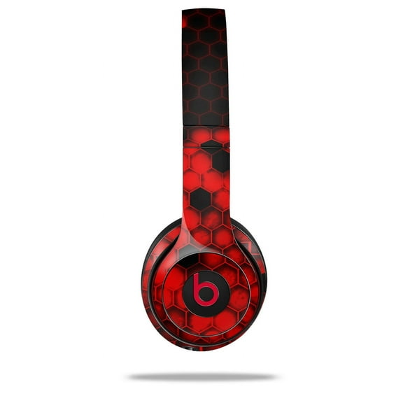 Skin Decal Wrap for Beats Solo 2 and Solo 3 Wireless Headphones HEX Red (BEATS NOT INCLUDED) by WraptorSkinz