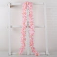 thumbnail image 2 of Light Pink Christmas Decor Simulation Hydrangea Violet Wisteria Orchid, Polyester Artificial Flower Vine Wedding Flower Belt, Long Flower Strip Flower Vine Decorative Flower String (1Pc), 2 of 4