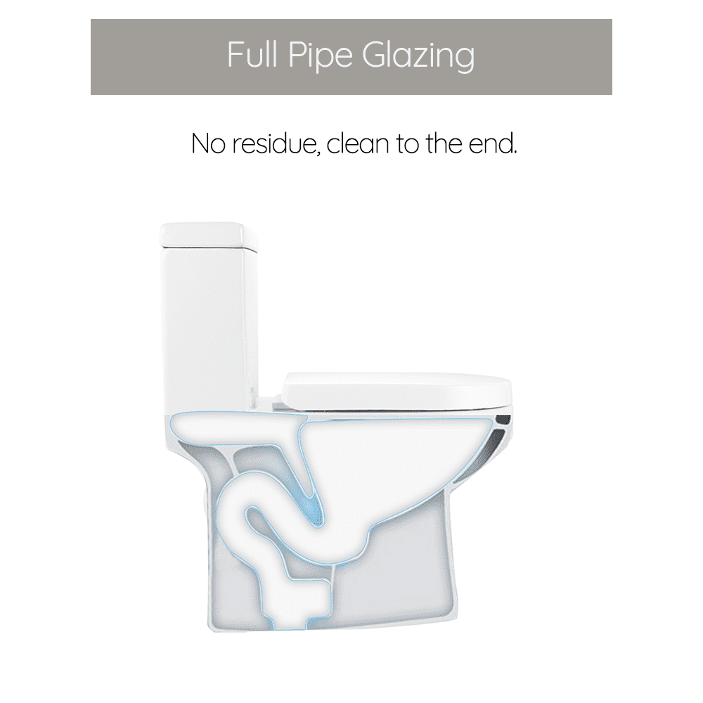 HOROW Small Toilet One Piece Short Compact Bathroom Tiny Mini Commode Water Closet Dual Flush Concealed Trapway