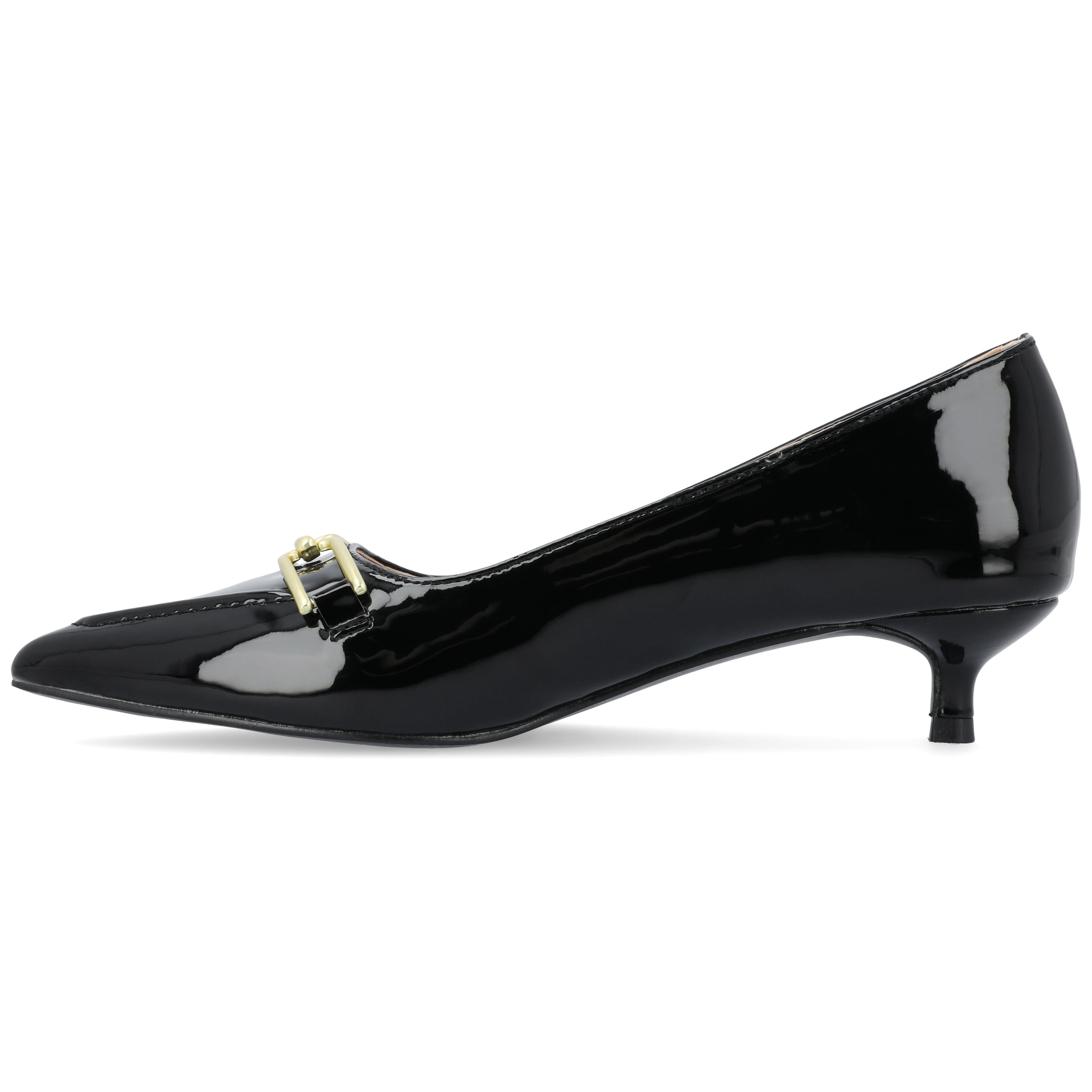 Journee Womens Rumi Kitten Heel Loafer Pointed Toe Pumps, Widths Available