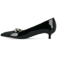 thumbnail image 3 of Journee Womens Rumi Kitten Heel Loafer Pointed Toe Pumps, Widths Available, 3 of 10