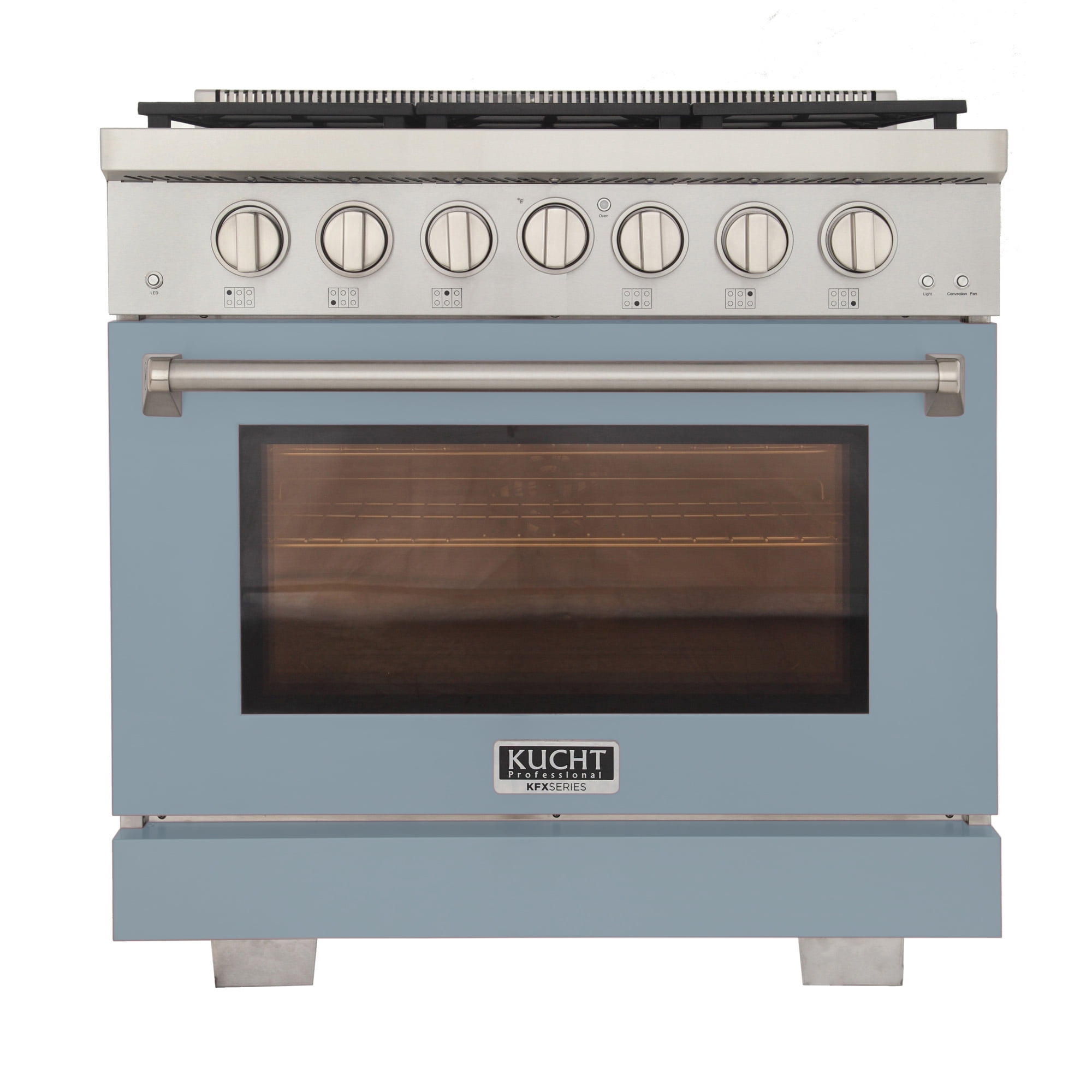 Professional 36-in Natural Gas Range in Light Blue with True Simmer Burners
