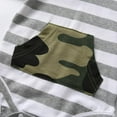 thumbnail image 3 of Newborn Infant Baby Boy Clothes Long Sleeve Stripe Romper Hooded Camouflage Pants Outfits Set Green 0-3 Months, 3 of 5