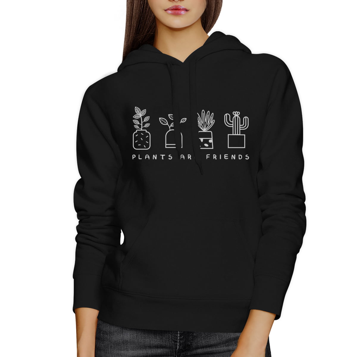 Plants are Friends Adorable Design Graphic Hoodie for Plant Lovers 