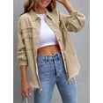 thumbnail image 4 of FOCUSNORM Women's Spring Autumn Denim Coat Lapel Long Sleeve Solid Color Button Up Ripped Jacket, 4 of 8