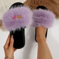 thumbnail image 2 of Wensltd Women's Home Slippers with Memory Foam Fuzzy House Slippers Indoor Outdoor Soft Warm Open Toe Shoes, 2 of 9