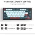 thumbnail image 3 of MageGee 75% Mechanical Gaming Keyboard, Compact Blue Backlit Wired Gaming Keyboards EVA Foam, Knob Control, 3 of 8