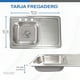 thumbnail image 5 of TARJA FREGADERO DE SOBREPONER CON ESCURRIDOR Y CONTRACANASTA GRAVITA 2191, 5 of 9