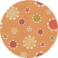 thumbnail image 1 of Ahgly Company Machine Washable Indoor Round Transitional Yellow Orange Area Rugs, 7' Round, 1 of 7