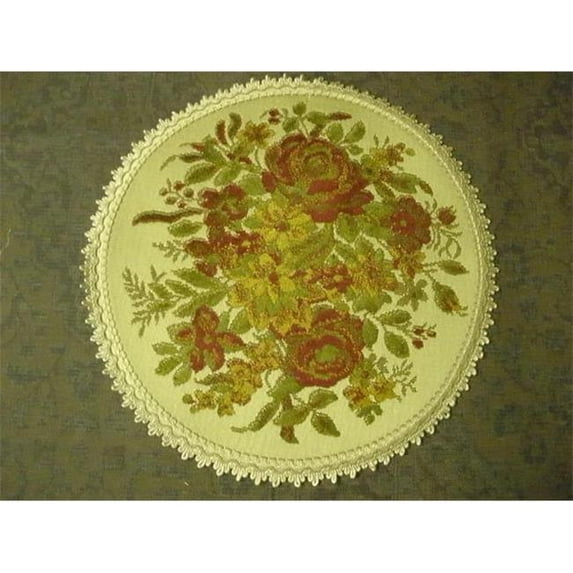 Tapestry Trading BA14R 14 in. Begium Doily Baroque, Red