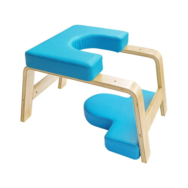 Banc d'Entraînement de Yoga pour la Maison, Inversion Facile, Capacité de Charge 200kg, Chaise de Yoga Portable, Pieds d'Entraînement, Bleu