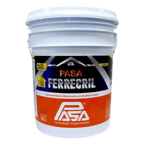 Impermeabilizante Acrilico Fibratado Pasa 3 Años 18Lt Blanco Blanco PASA 34014