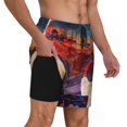 thumbnail image 2 of Fuzoiu Cultural Silhouette Journey Print Men's Swim Shorts,Quick-Dry Double-Layer Swim Trunks,Board Trunks,Beach Shorts Swimwear Bathing Suits-XX-Large, 2 of 6