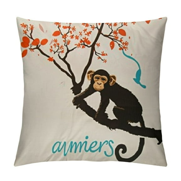 Personalized Monkey Throw Pillow