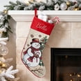 thumbnail image 5 of Personalized Christmas Stockings with Embroidered Name, 16.93 Inch Snowman Jacquard Vintage Xmas Stocking with Soft Velvet for Fireplace Family Holiday Decor, 5 of 6