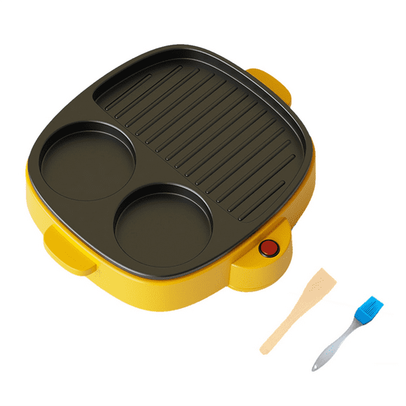 3 in 1 Electric Omelette Pan Barbecue Pan Electric Cooker Multifunction Non-Stick Hotpot Steamer Steak Frying C US Plug