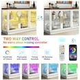 thumbnail image 5 of 66" Coffee Bar Cabinet with Adjustable Shelf & LED Light, Storage Sideboard, 4 Doors Glass Showcase,Glossy White, 5 of 8