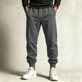 thumbnail image 2 of LWavelet Mens Sweatpants with Pockets Drawstring Elastic Waist Solid Color Jogger Pants Slim Fit Casual Long Pants Trousers, 2 of 7