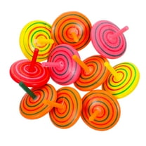 Homoyoyo 10Pcs Wooden Spinning Tops Assorted Colors Durable Relaxing Game