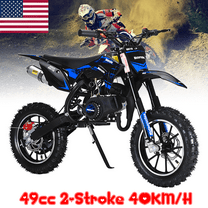 49cc 2-Stroke Kids Dirt Bike, Dirt Bike for Kids 8-14, Gas Power Pocket Rocket Bike with 10" Wheel & Front Rear Disc Brakes, Off Road Mini Motorcycle Max Speed 40KM/H