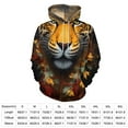 thumbnail image 2 of Tiger Face with Autumn Leaves Men's Women Vintage 3D Hooded Sweatshirt - All-Season Loose Fit Streetwear, 2 of 6