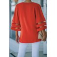 thumbnail image 1 of POGLIP Women's Red Flare Sleeve V Neck Loose Blouse, 1 of 6