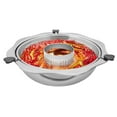 thumbnail image 3 of Rotary Hot Pot with Divider Lifting Hotpot Cooktop Tabletop Hot Pot Silvery 36cm, 3 of 17