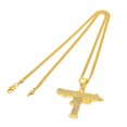 thumbnail image 3 of Latrodar HipHop Men Women's Gold Color Diamond Pendant Gold Cuban Chain gold, 3 of 7