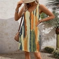 thumbnail image 3 of Ovzne Robes pour Femmes Robe d'Été Décontractée Mode à Imprimé avec Poche Sans Manches à Col en V Robe Grande Taille Robe Maxi Imprimée Liquidation, 3 of 5