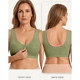 thumbnail image 4 of Soft Bra for Women JIANLAI Wireless Bra Full Coverage Lace Tshirt Everyday Bra Green, 4 of 5