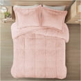 thumbnail image 3 of JERFIT Blush Twin XL Faux Fur Comforter Set with Shams, Ultra Soft Shaggy Bedding, Hypoallergenic & OEKO-TEX Certified, Machine Washable, 3 of 9